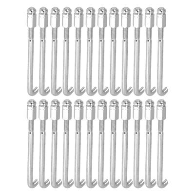 24PCS Banjo Bracket Hook Silver Metal Wear Resistant Banjo Hooks Set Accessory for Replacement