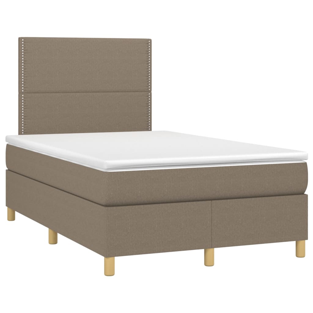 Vidaxl Letto Continentale Con Materasso, Taupe, Tessuto, 120X200 Cm