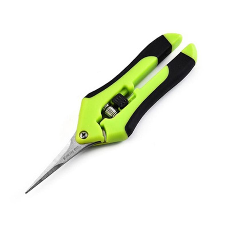 Garden Pruning Shears Stainless Steel Plants Fruit Grape Picking Scissors Horticulture Leaf Trimmer Straight Elbow Pruning Tools