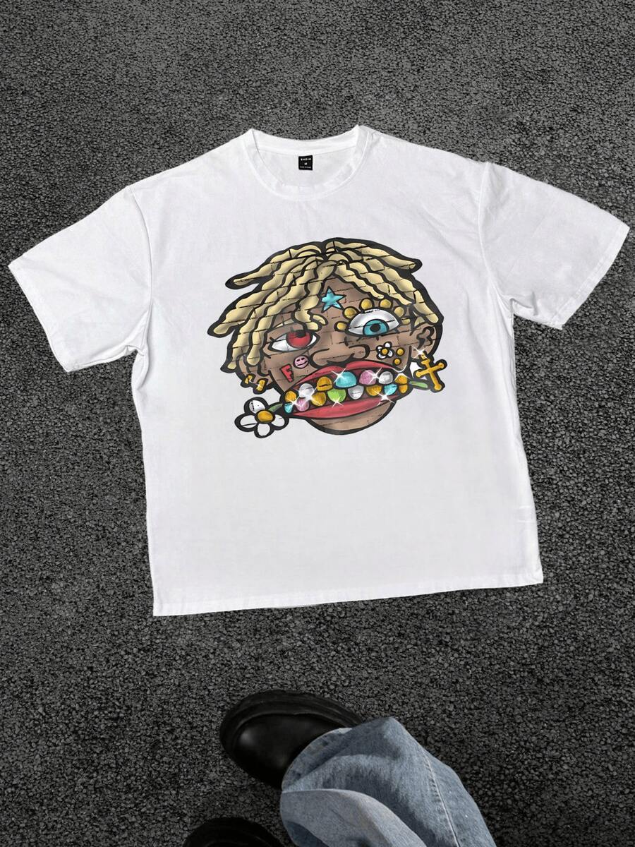 Unisex s Casual Graphic Digital Print T-Shirt L