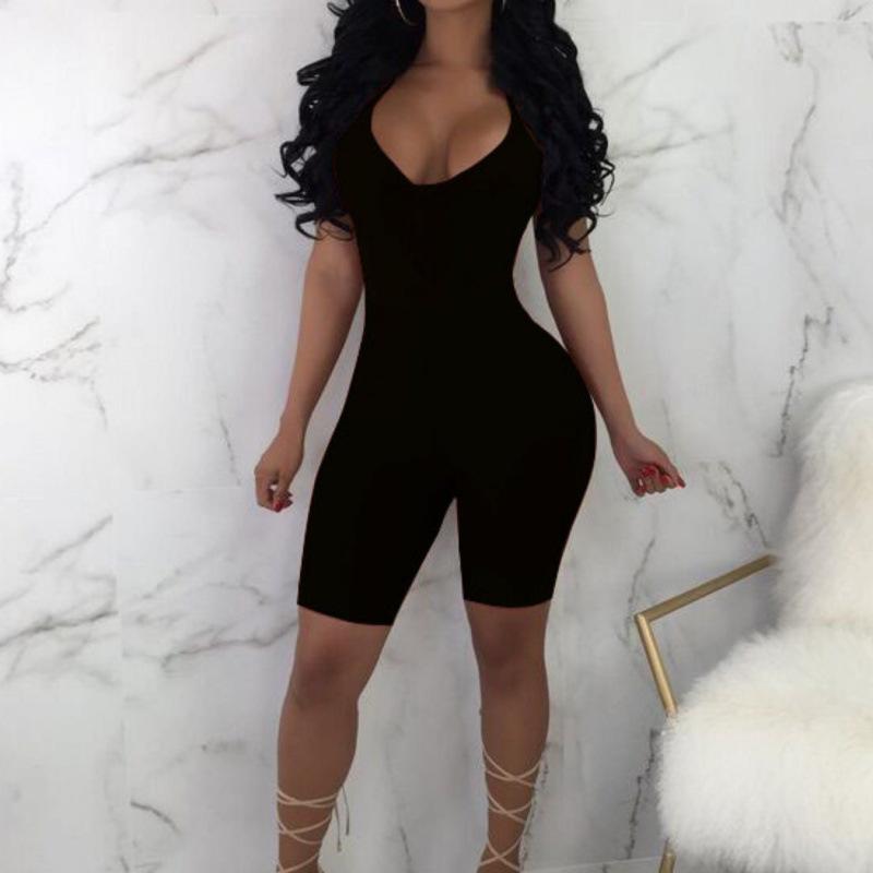 European and American Style 2025 Women's Sexy Backless Knit Jumpsuit