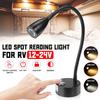 Black Camper Caravan Boat Interior Lamp USB Touch Dimming Switch LED Spot Reading Light DC 12-24V