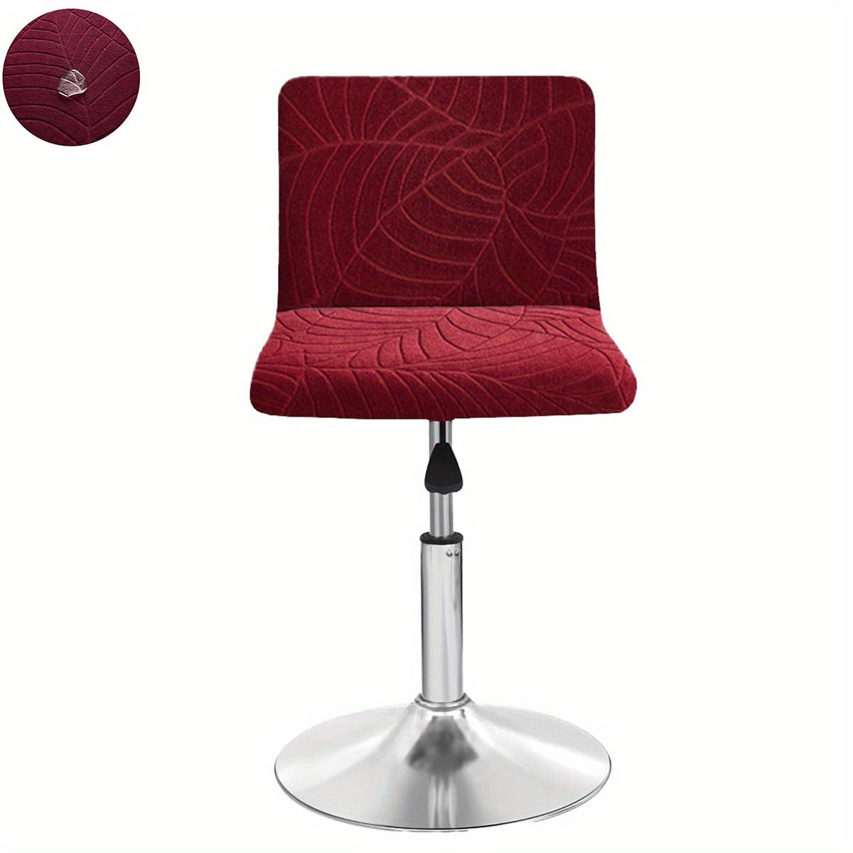 

1pc Water Resistant Leaf Texture Jacquard Stretch Bar Stool Chair Cover Spandex Washable Soft Removable Short Back Chair Covers 1pc бордовый