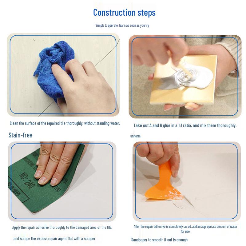 Quick-Dry Tile & Grout Repair Paste for Marble, Ceramic, and Sink Pits