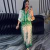 2025 Summer European & American 3D Floral Baseball Jacket with Drawstring Pants Two-Piece Set
