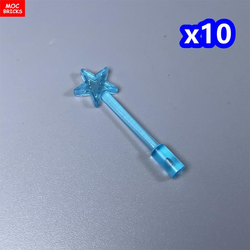 MOC Blocks Utensil Star Magic Wand 6124 Stick Love Heart Crown Bow Construction Bricks Part Playthings Accessories Princess Girl Dolls