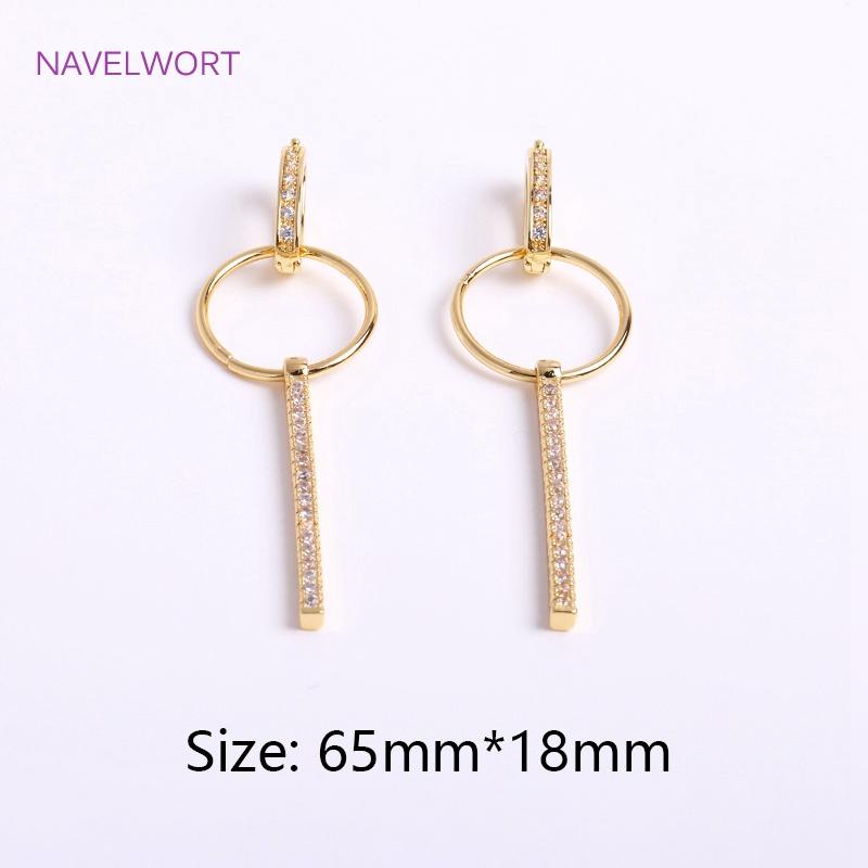 18K Gold Plated Pearl Clasps Fastener DIY Jewelry Accessories Inlaid Zircon Pearl Clasps Connectors For Necklace Making Findings