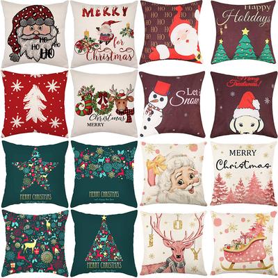 Pillow Case Home Decoration Snowman New Cartoon Christmas Sofa Yama Print Pillow Nordic Style Home