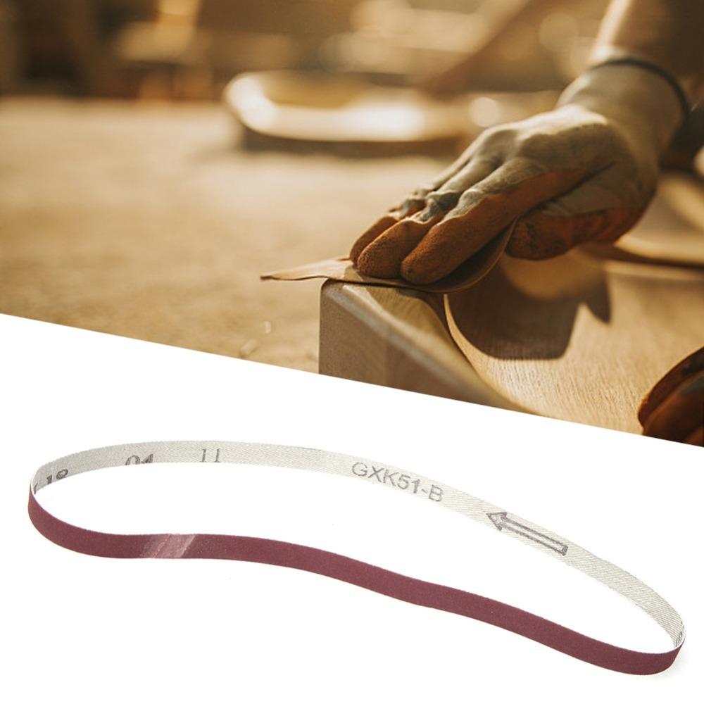 10pcs 240 Grit Sanding Belt 533 X 9mm Abrasive Band Strap Aluminum Oxide Sandpaper  Rust Removal