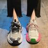 Color matching dad shoes 2025 autumn new Korean version of women's breathable sports shoes negotiation casual single shoes breathable mesh shoes