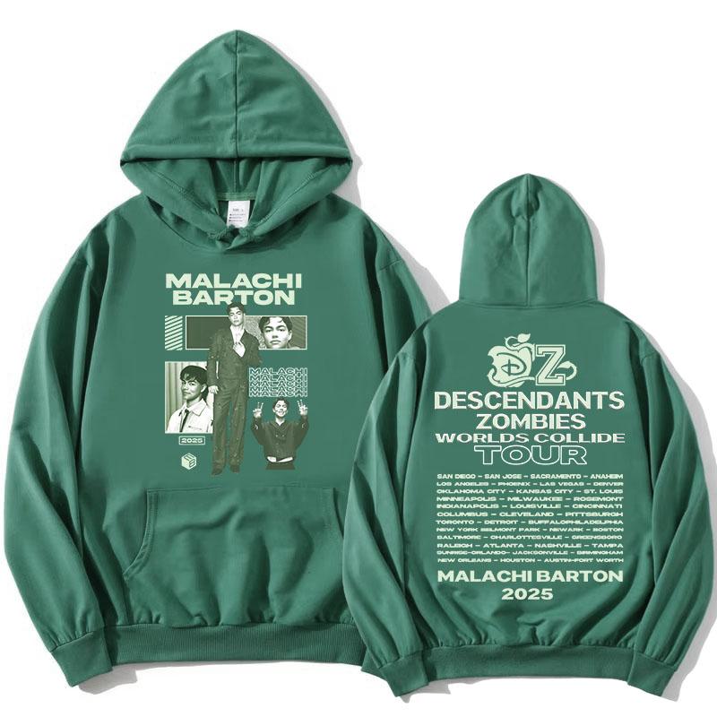 Malachi Barton Mikiny Zzombies Worlds Collide Tour Mikiny Dlouhý rukáv Módní Mikiny s kapucí Pulovry s potiskem filmu Dívka