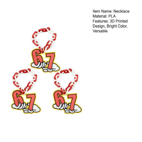 67 Necklace Holiday Accessory Bright Cheerful Design Elf Pranks 3D Printed Necklace Kids Elf Props On