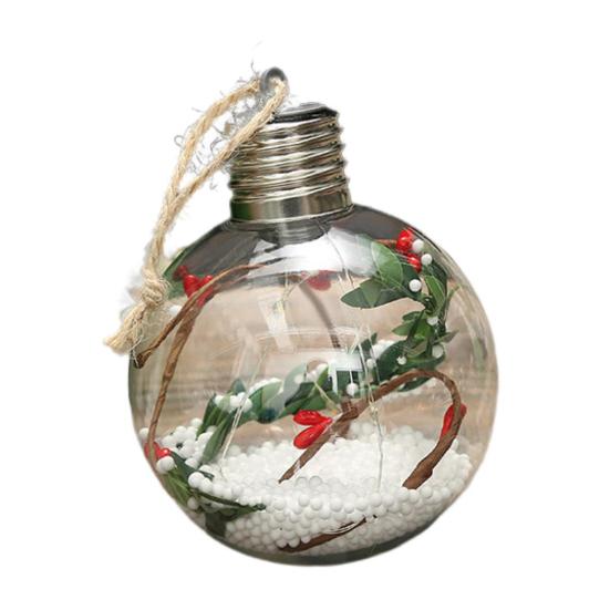 

Рождественская светодиодная лампочка Светящаяся Праздничная Декоративная Портативная Елка Пластиковый Шар Светодиодная Лампочка для Дома