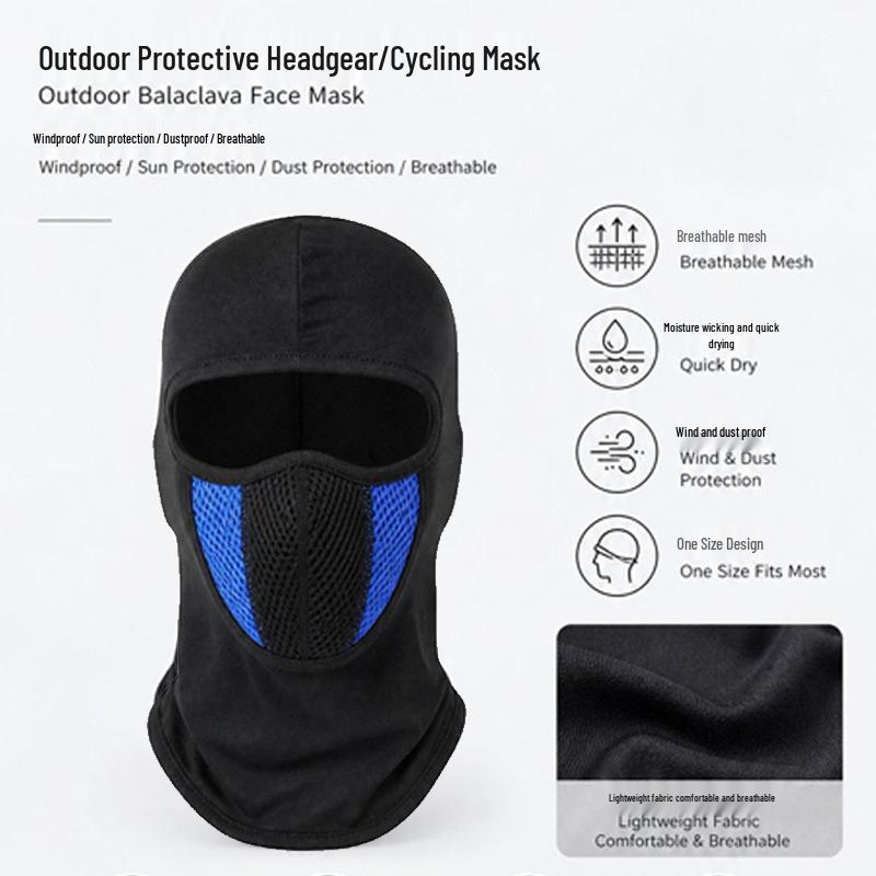 Breathable Mesh Cycling Balaclava: Dustproof Sun Protection Hood for Outdoor Motorbike