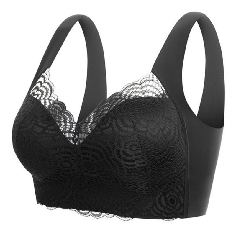

Женский кружевной бюстгальтер большого размера с широкими бретелями и сборками 5XL