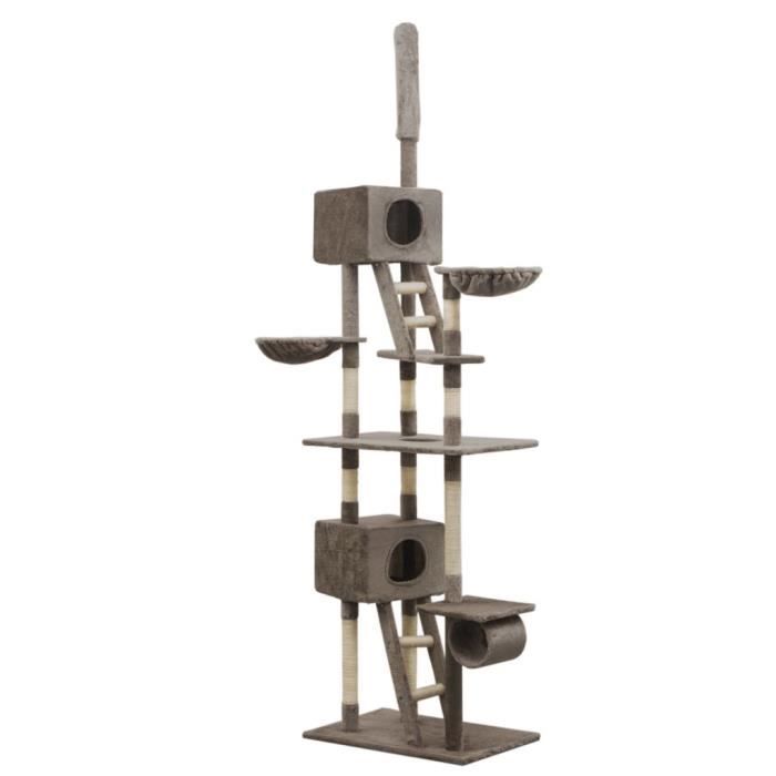 Arbre à chat - vidaXL - 170522 - Gris - 230-260 cm - Griffoirs en sisal