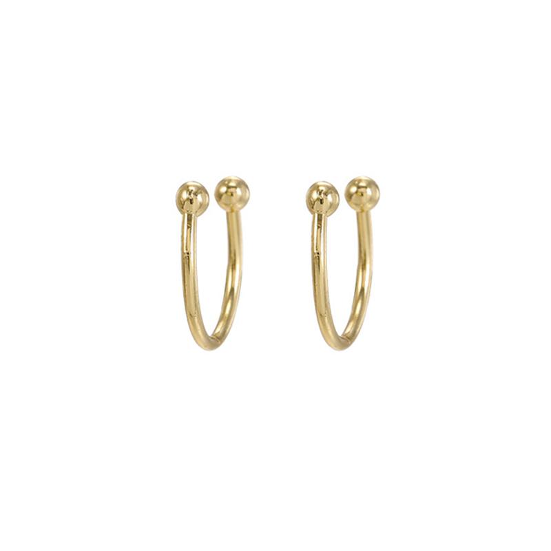 2PCS New Fashion Gold Color Crystal Zirconia Chain Hoop Earrings Women Small Pendant Star Ear Cartilage Earring Piercing Jewelry