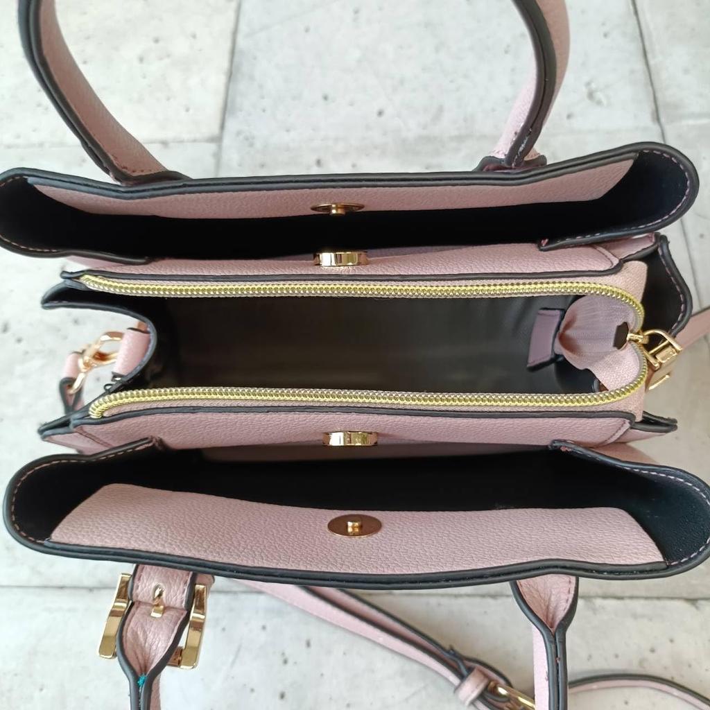 [mauve] Belt Design 2-Way Handbag, Small (Light Gray)