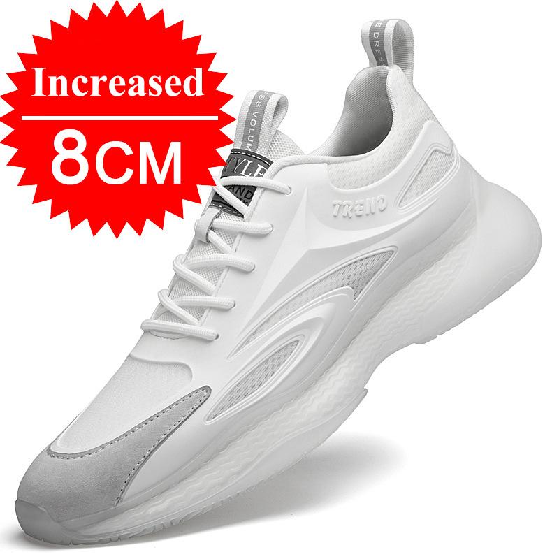 Fashion 2024 Men Elevator Shoes for Men Black Casual Sneakers Men Invisible Height Increase Shoes Men Breathable Mesh Lift Shoes 6/8cm