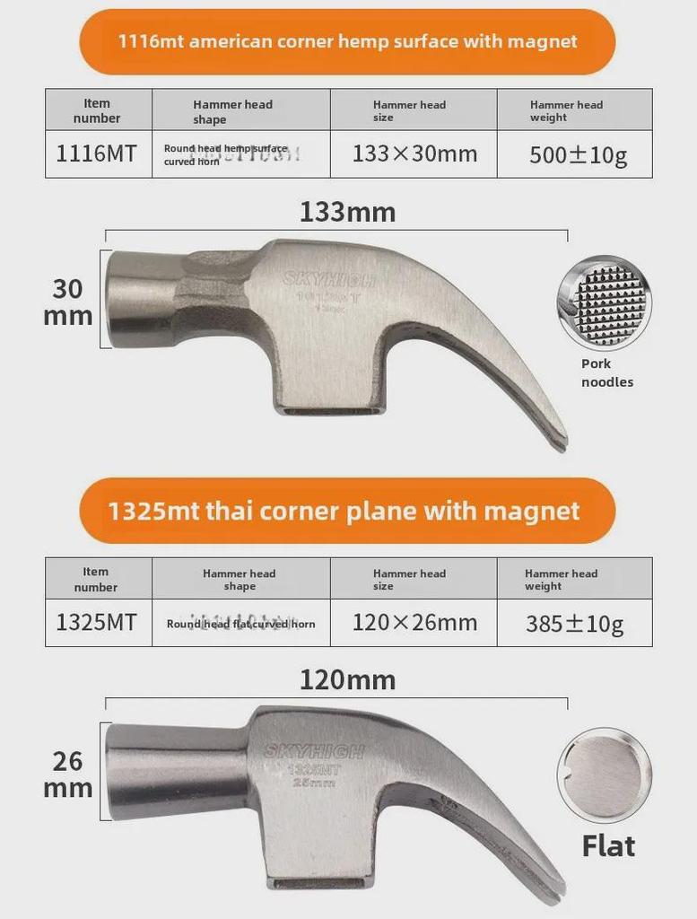Australian & New Zealand High Carbon Steel Magnetic Claw Woodworking Hammer