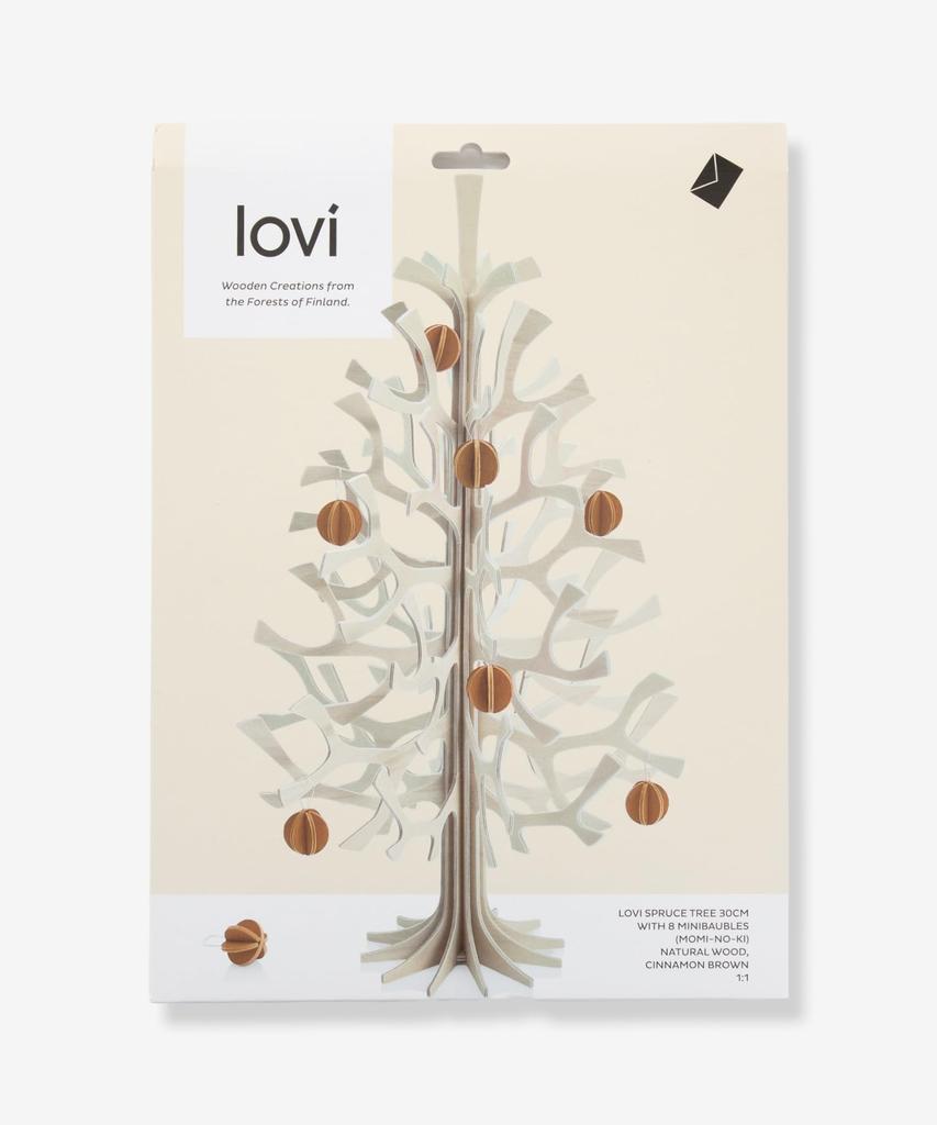 Lovi Tannenbaum Set 8 Stück Mini Naturholz x Zimtbraun 30cm, Kugeln, (Waldgrün/Zimtbraun) [Gebraucht]