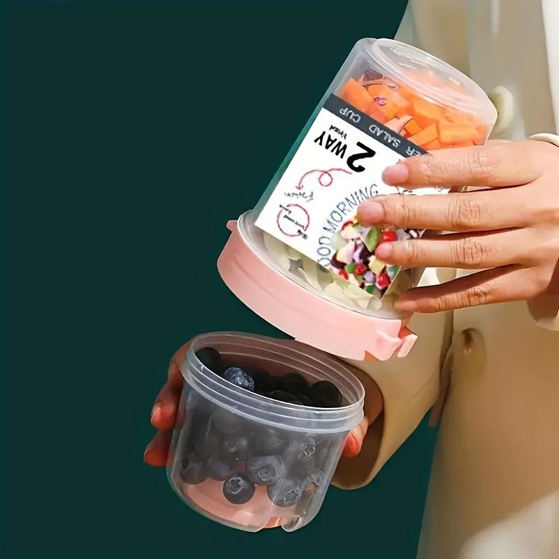 Salad Cups Carry Breakfast Cups Yogurt Cereal Oatmeal Snacks Parfait Containers and Salad Dressing Holders with Forks