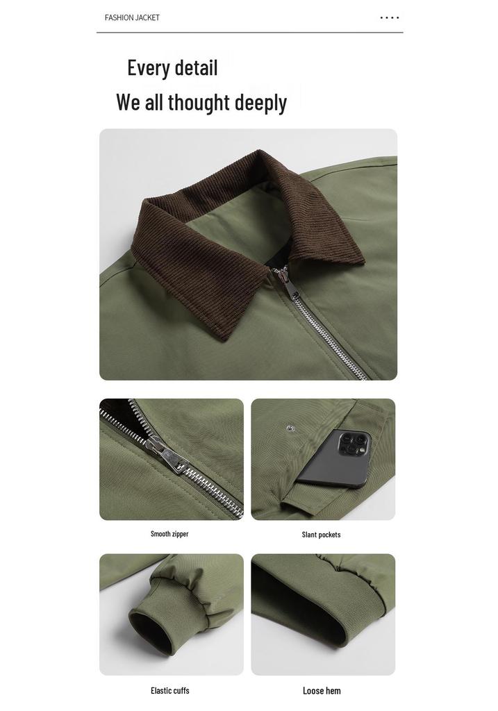 2026 Premium Corduroy Baseball Collar Bomber Jacket