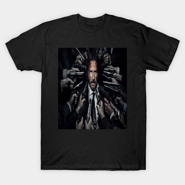 

Men Black Print T-shirt John Wick Clas No-Cut Transfer Paper Print Cotton Tshirt M чорний