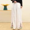 Women's Spring and Summer Thin Literature Plus Size Elastic Waist Draping Straight Solid Colour Versatile Casual Trousers
