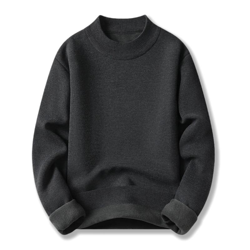 Winter New Style Half-high Collar Thickened One-piece Fleece Pullover Sweater