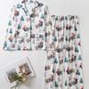 Grenzüberschreitendes Weihnachten Langarm Revers Print Strickjacke Pyjama & Lockeres Übergrößen 9/10 Länge Hosen Set für Herbst und Frühling