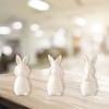 Osterhasen Figuren Set mit 3 Stück Niedliche Keramik Hasenstatue Osterhasen Dekorationen für Zuhause Feiertag