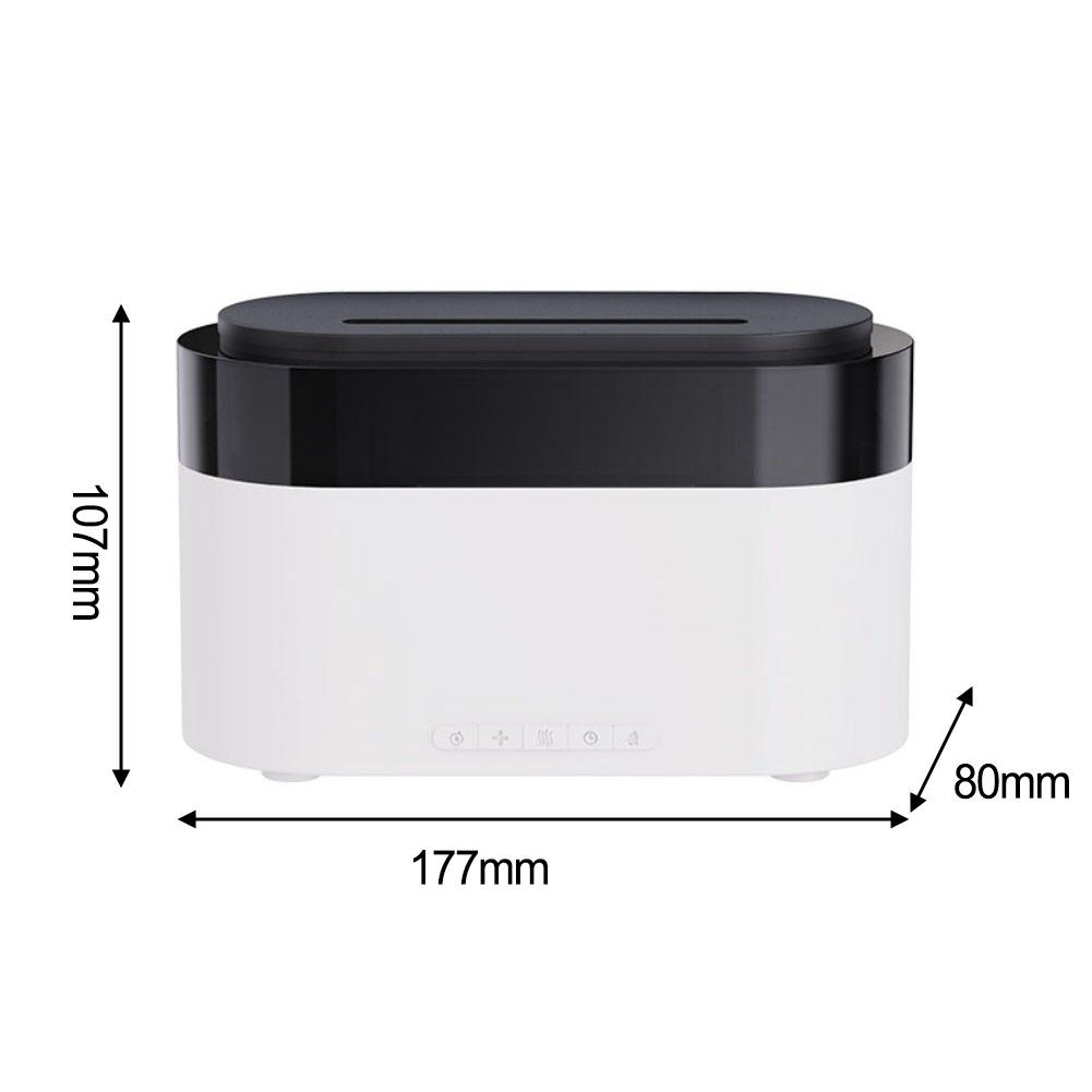Flame aroma diffuser with LED digital clock color changing mood light and smart remote control for home office desktop use