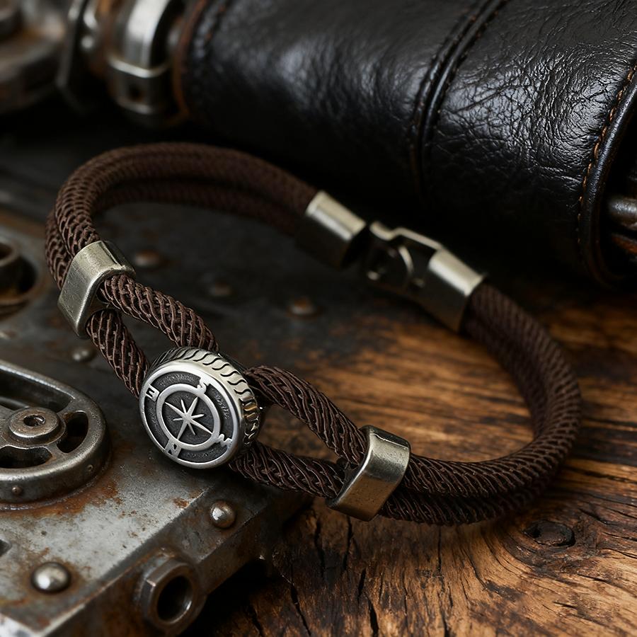 New Compass Bracelet Man Viking Nautical Rope Braslet Bangle Handmade Weaven Surfer Accessories Hombre Marine String Braclet