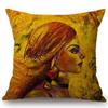 Gold Oil Painting Beauty Lady Girl Face Home Decorative Sofa Throw Pillow Case Modern Gallery Art Fashion Chair Cushion Cover