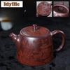 650ml Antika Yixing Lila Lerkannor Handgjord Han Duo Kanna Rå Malm Sten Röd Lera Vattenkokare Zisha Teset Teservis Gåvor