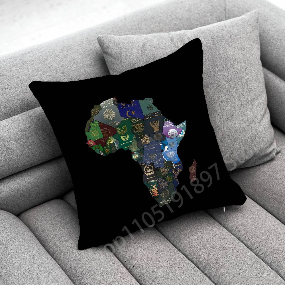 Africa Map ART Throw Pillow Case For 50x50cm 40x40cm 55x55cm 45x45cm 30x30cm Square Bedroom Pillowcase Cover