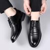Fashion Authentic Leather Lace Up Oxfords Business Social Footwear New Classic Flats Luxury Brand Shoes Men's Elegant Black Dress Shoes
