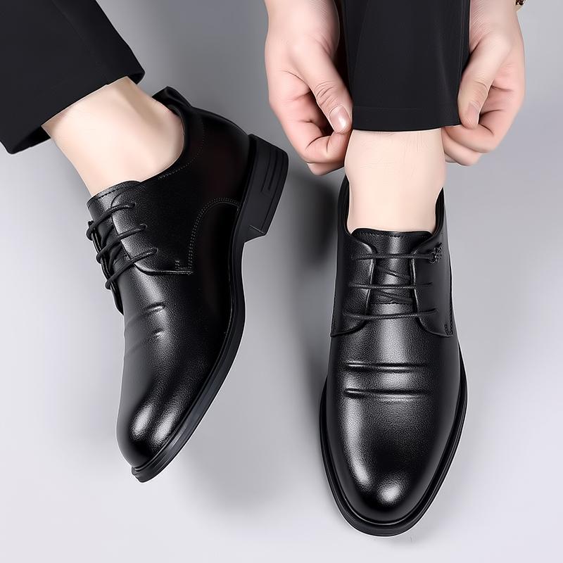 Fashion Men's Casual Oxford Shoes New Arrival Office Party Footwear Lace-Up Leather Outdoor Flats Wedding Formal Dress Business Shoes