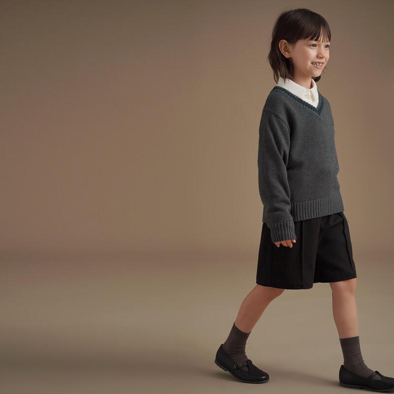 Hacikis Kids Japanese Preppy Style V-Neck Knitted Sweater