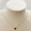 Korean Style Red Diamond Cat Pendant Necklace - Elegant and Cute