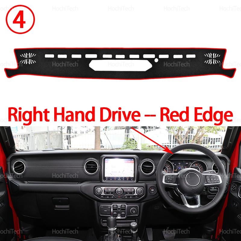 Auto-Armaturenbrett-Abdeckmatte für Jeep Gladiator JT 2020-2024 Sonnenschutz-Pad Instrumententafel-Teppiche Anti-UV-Auto-Zubehör LHD RHD