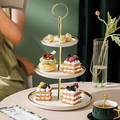 Hardware 2-stöckiger Kuchenplattenständer 3-stöckiger Zinklegierung Kuchen Cupcake Halter Kuchenständer Hochzeitsparty