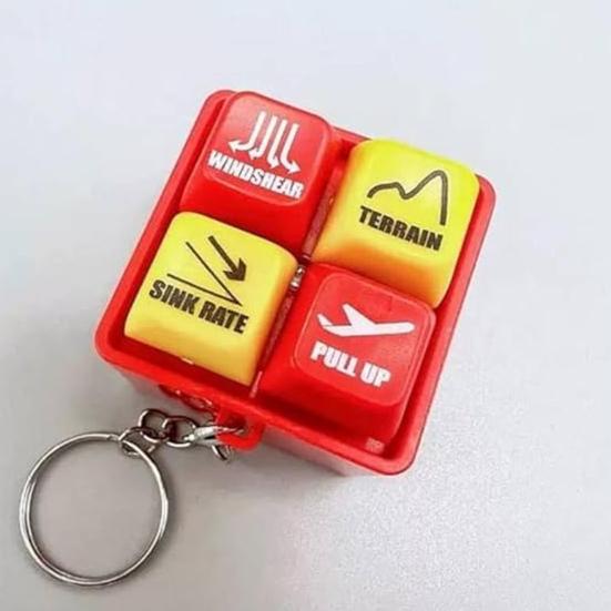 1/2 ks Klíčenka Crew Alert Egpws Simulátor varovného zvuku s baterkou Realistický letecký design Nástroj pro uvolnění tlaku