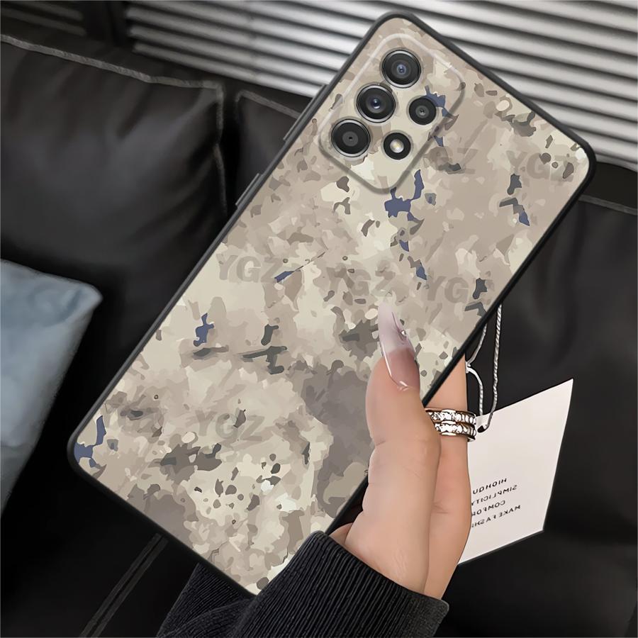 Case for Samsung Galaxy A03 A01 A02 A10 A20 A50 A70 A04 A05 A30 A40 A06 Note 20 Ultra 9 10 Soft Back Phone Cover Camouflage