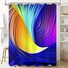 Modern Colorful Waves Print Shower Curtain Decor for Bathroom Customizable Size Available