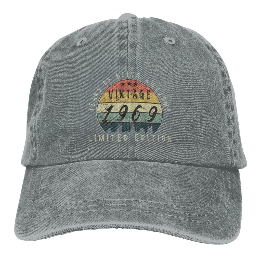 Vintage 1969 Limited Edition 53th Birthday Hat Unisex Baseball Cap CottonFits Men Women Washed Denim Adjustable Dad Hat