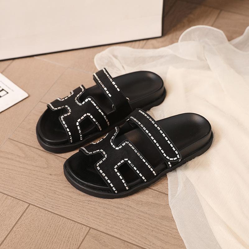 [Shei Su Yinyin] Super Second Uncle New Color Versatile Velcro Thick-soled H Slippers Women's Sandals Outside Women's Shoes