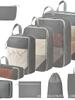 Compression Travel Storage Set: 9-Piece Washable Organizer for Cosmetics, Clothes, Shoes, and Luggage.