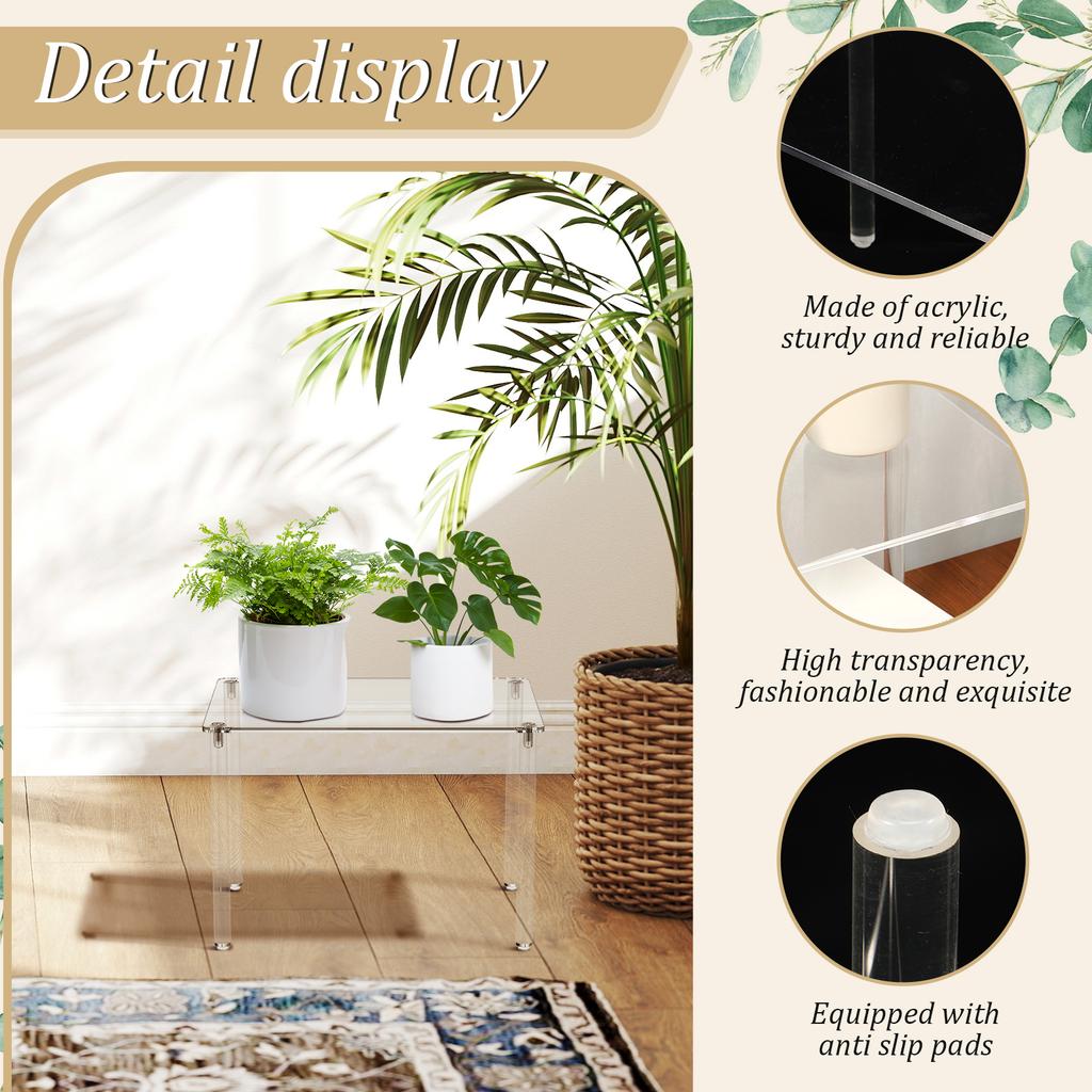 Acrylic Display Risers With 4 Legs Acrylic Stand Clear Shelf Riser Display Stand for Decoration and Organizer